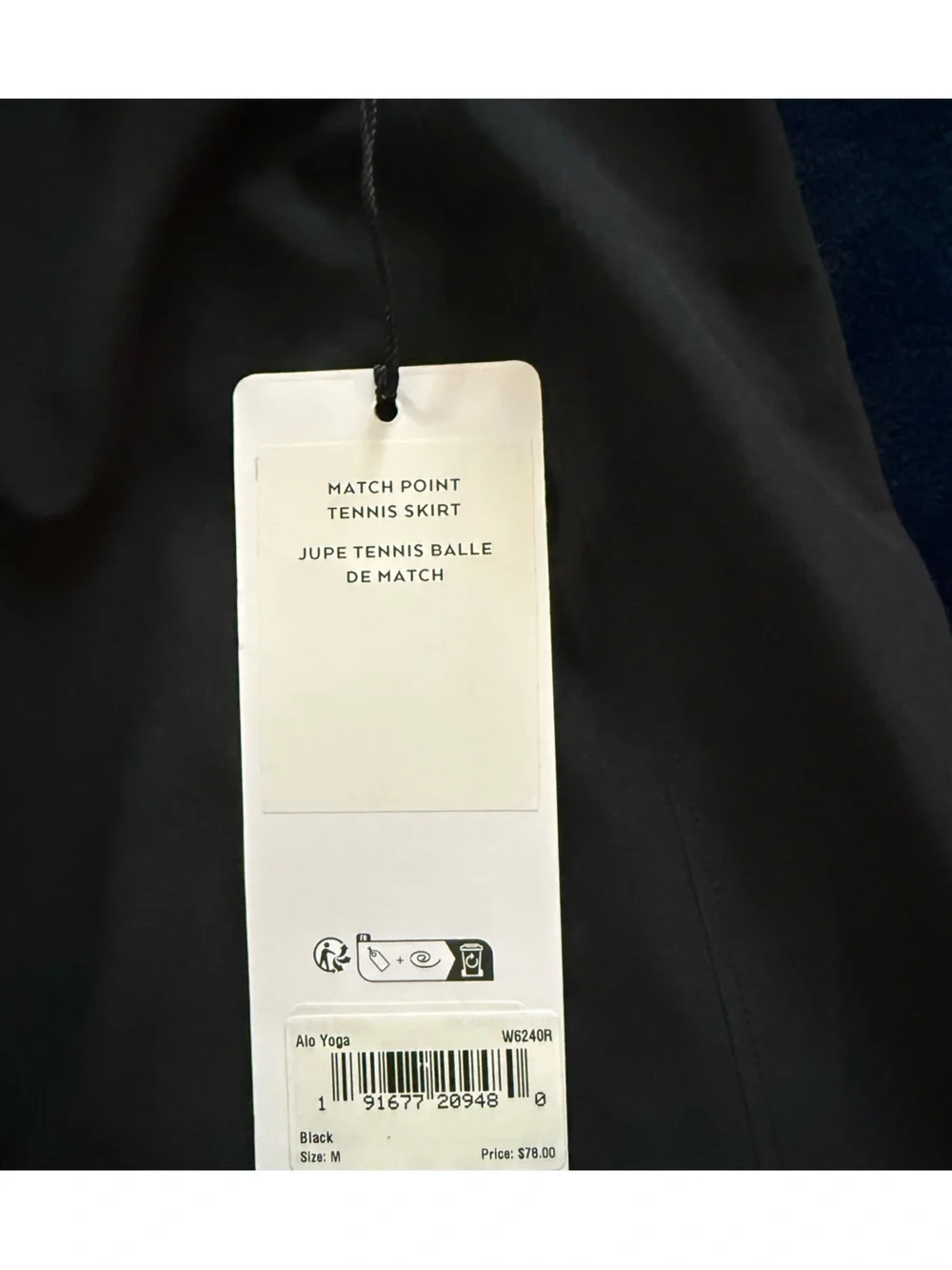 ALO Yoga Black Match Point Tennis Skirt in size Medium